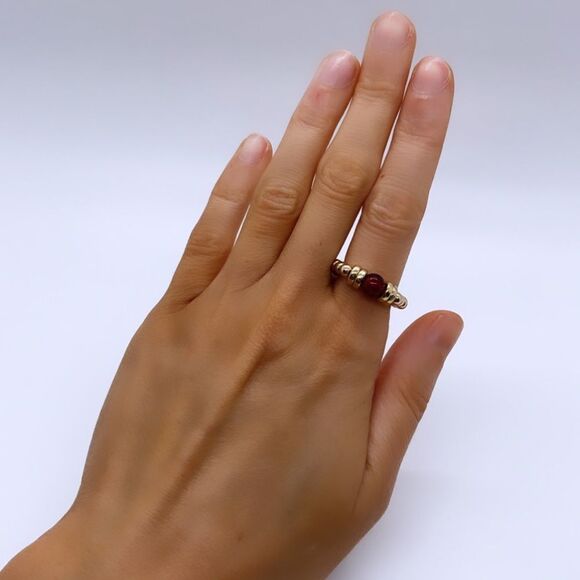 NWT Wool + Pepper Co. Red & Gold Stackable Ring - Picture 4 of 5